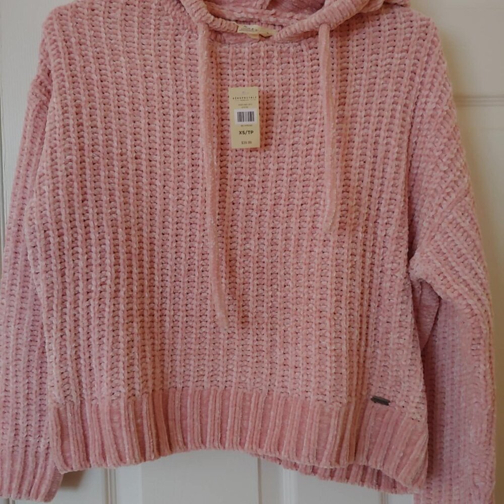 Cable knit Aeropostale hooded women sweater